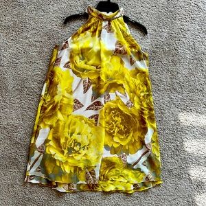Dress silky smooth fabric with yellow flowers size 6